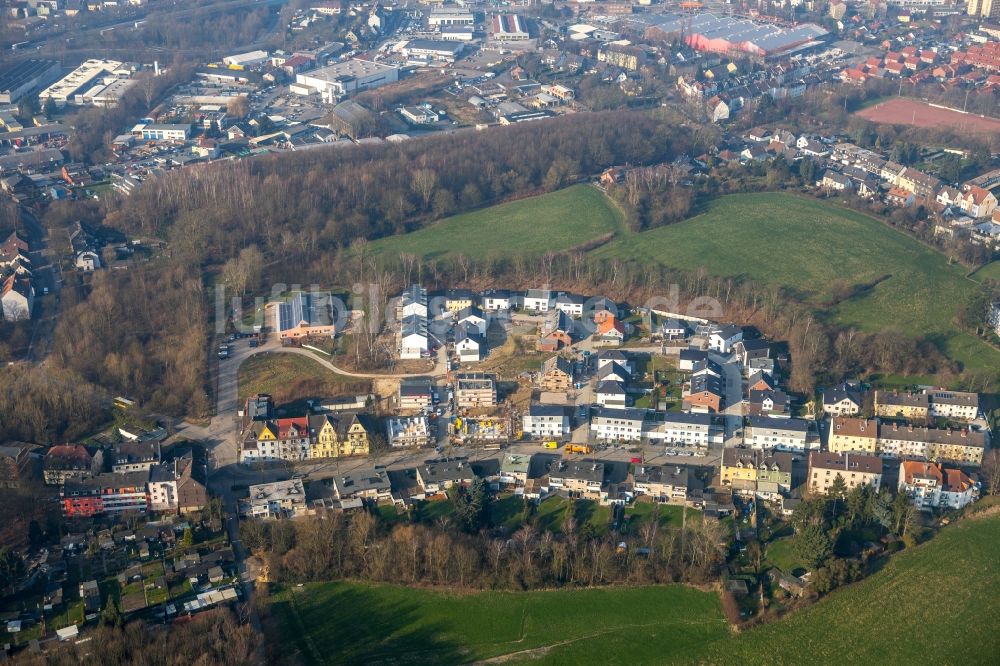 Luftbild Bochum - Neubau Wohngebiet einer Mehrfamilienhaus-Wohnanlage am Dorneburger Mühlebach in Bochum im Bundesland Nordrhein-Westfalen