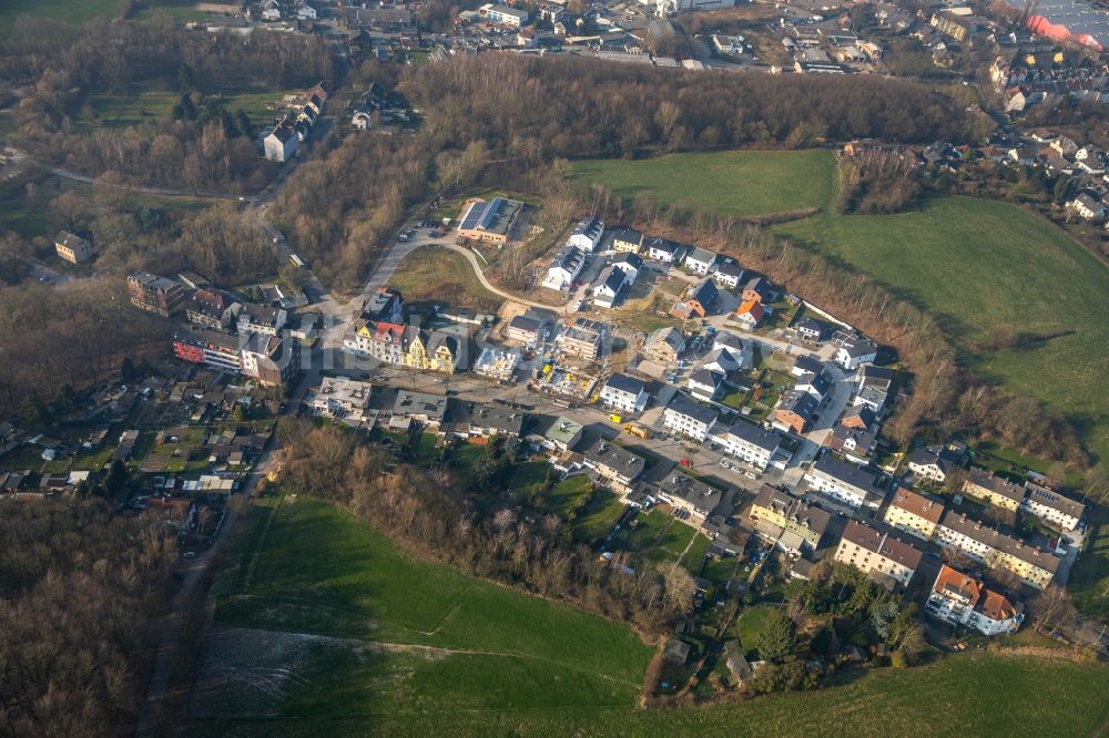 Luftaufnahme Bochum - Neubau Wohngebiet einer Mehrfamilienhaus-Wohnanlage am Dorneburger Mühlebach in Bochum im Bundesland Nordrhein-Westfalen