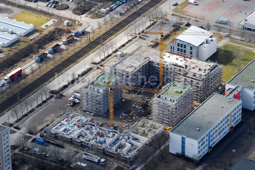 Luftaufnahme Berlin - Neubau Wohngebiet der Mehrfamilienhaussiedlung Zossener Höfe in Berlin, Deutschland