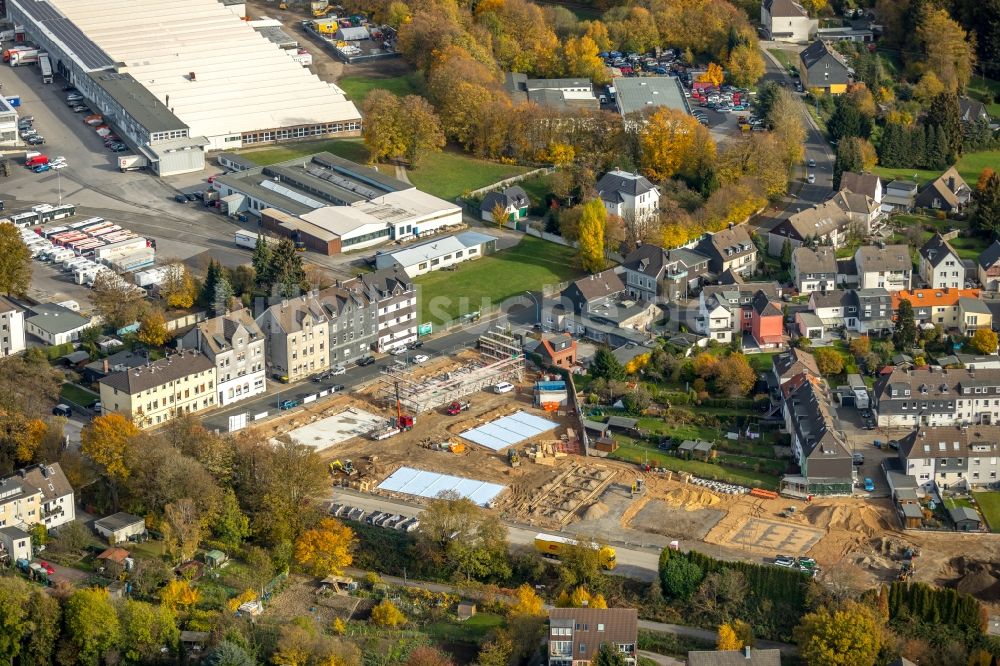 Luftaufnahme Velbert - Neubau- Wohngebiet einer Reihenhaus- Siedlung der Deutsche Reihenhaus AG in Velbert im Bundesland Nordrhein-Westfalen, Deutschland