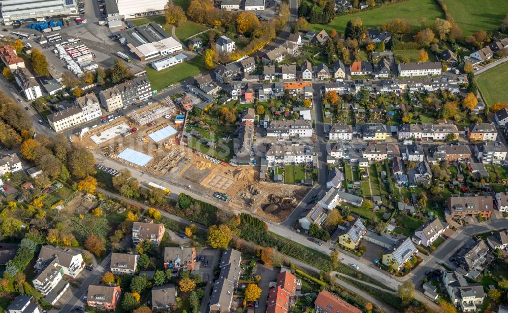 Luftaufnahme Velbert - Neubau- Wohngebiet einer Reihenhaus- Siedlung der Deutsche Reihenhaus AG in Velbert im Bundesland Nordrhein-Westfalen, Deutschland