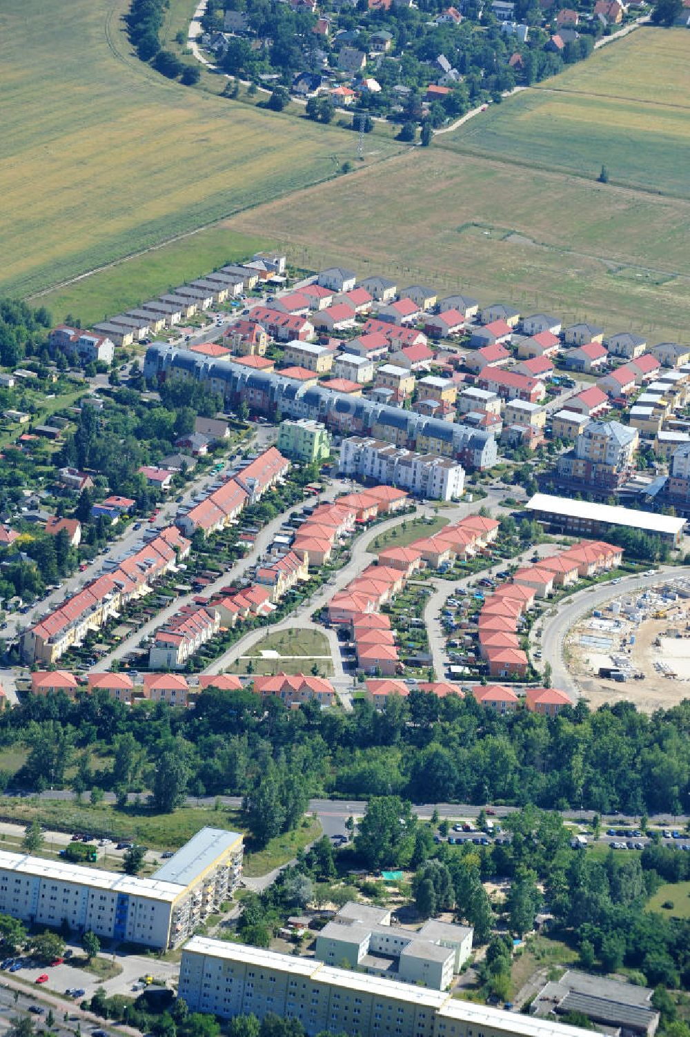 Teltow von oben - Neubau des Wohngebietes Mühlendorf Teltow