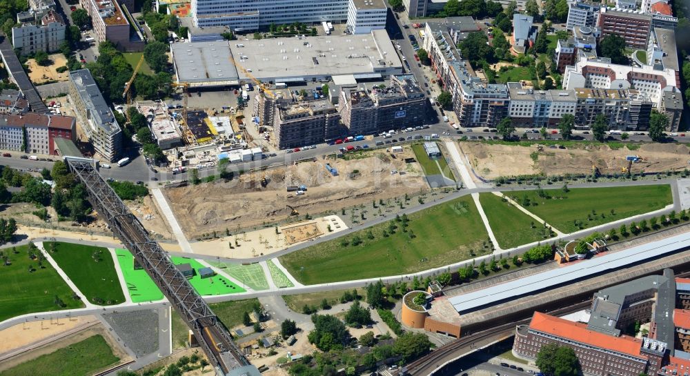 Luftaufnahme Berlin Kreuzberg - Neubau des Wohnprojekts Flottwell Living an der Flottwellstraße in Berlin Kreuzberg