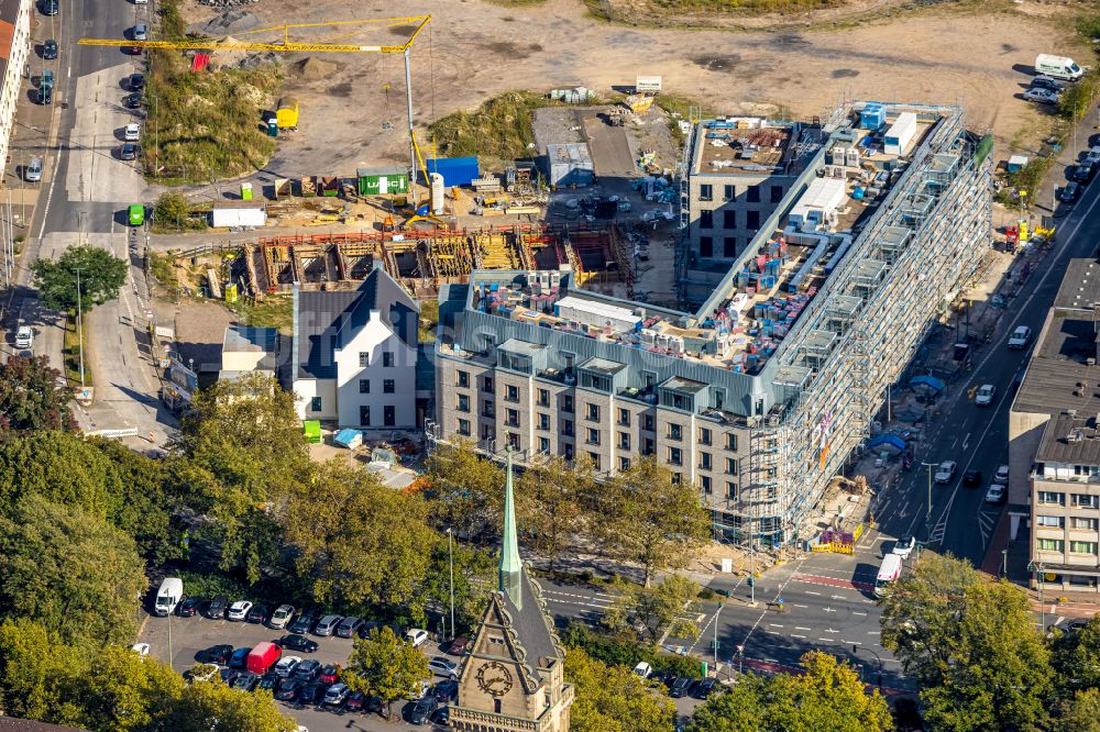 Luftbild Duisburg - Neubau Wohnquartier mit Mehrfamilienhäusern und Wohn- und Geschäftshäusern Mercator Quartier Duisburg im Ortsteil Dellviertel in Duisburg im Bundesland Nordrhein-Westfalen, Deutschland