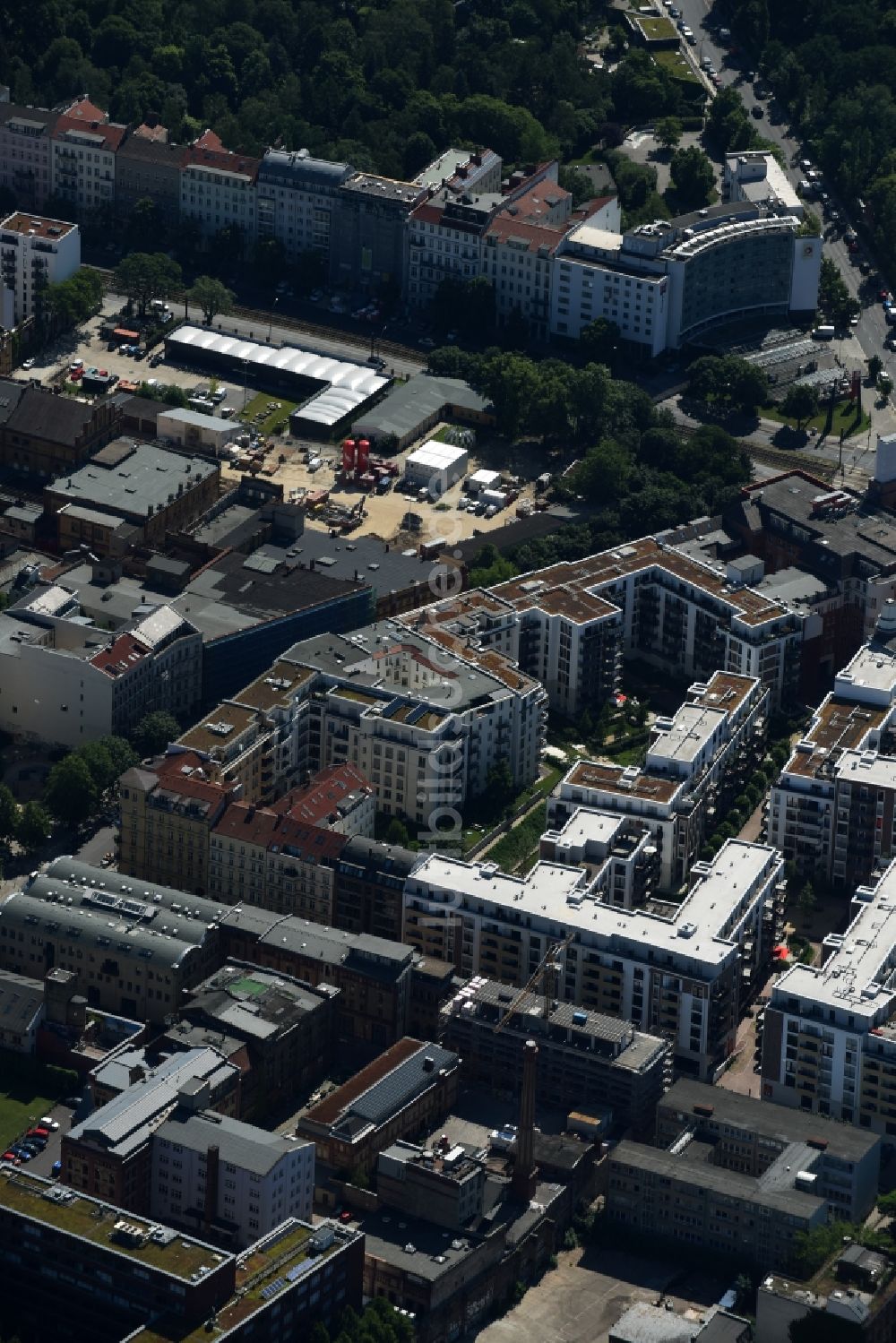 Luftaufnahme Berlin - Neubau des Wohnquartier La Vie in Berlin Prenzlauer Berg