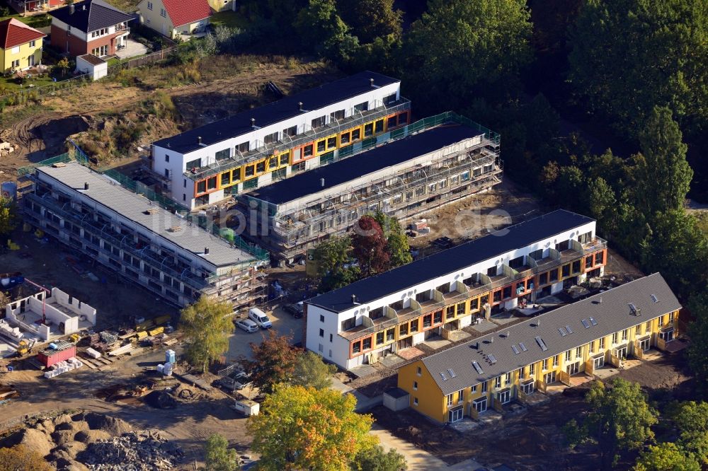 Berlin von oben - Neubau des Wohnquartiers Nibelungenpark im Ortsteil Friedrichsfelde in Berlin - Lichtenberg