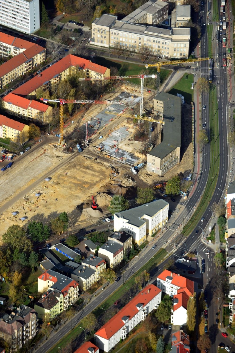 Luftaufnahme Berlin OT Karlshorst - Neubau eines Wohnquartiers im Ortsteil Karlshorst in Berlin