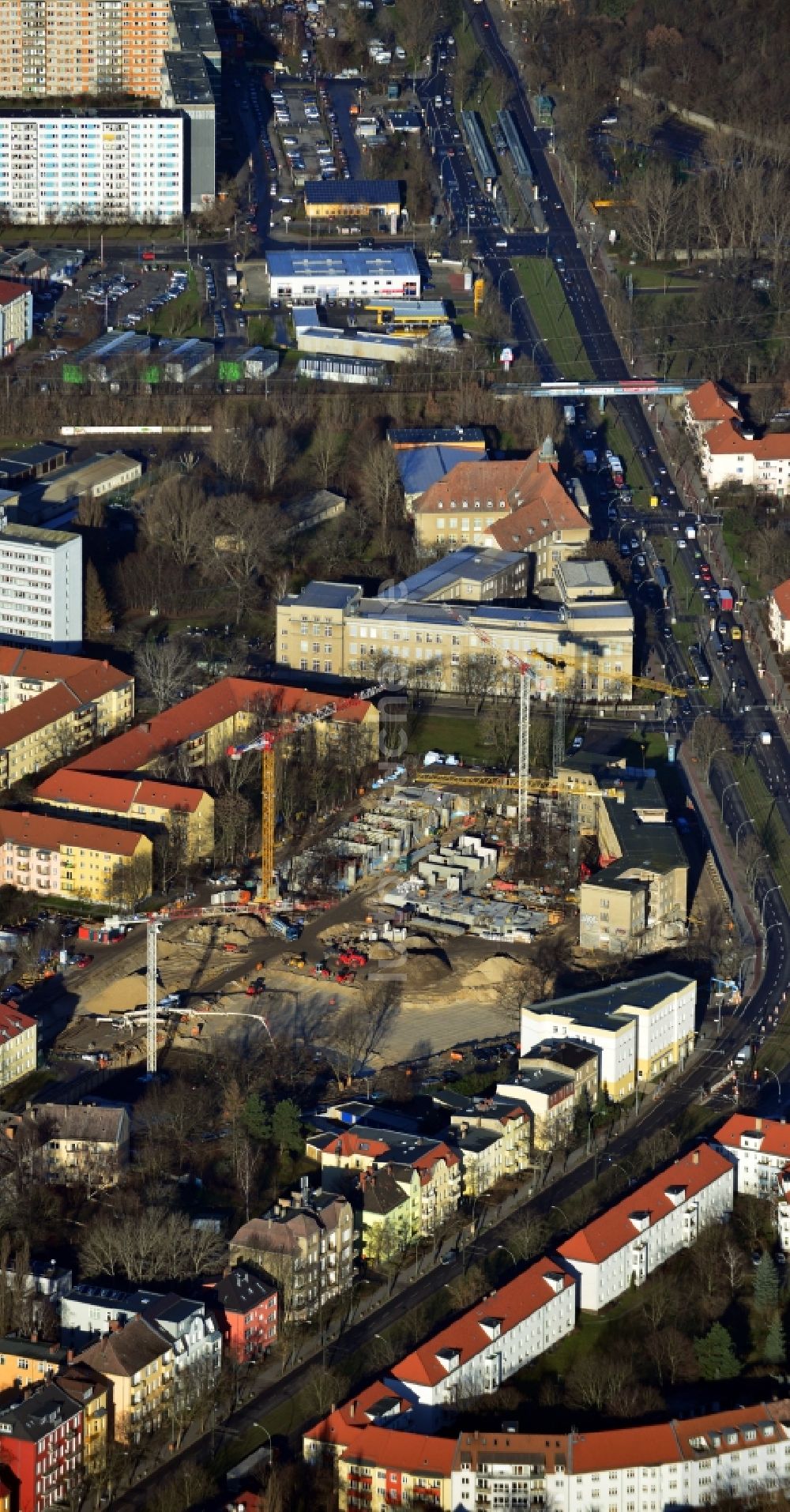 Luftaufnahme Berlin OT Karlshorst - Neubau eines Wohnquartiers im Ortsteil Karlshorst in Berlin