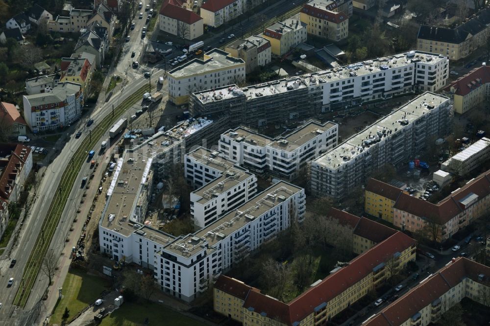 Luftaufnahme Berlin Karlshorst - Neubau eines Wohnquartiers Treskow-Höfe im Ortsteil Karlshorst in Berlin