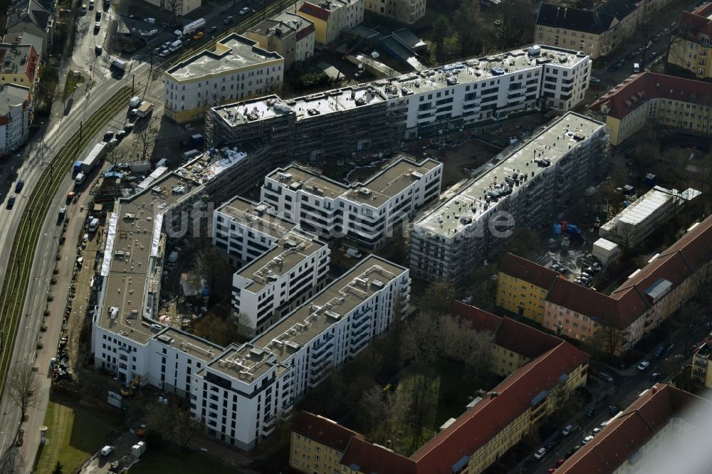 Berlin Karlshorst von oben - Neubau eines Wohnquartiers Treskow-Höfe im Ortsteil Karlshorst in Berlin