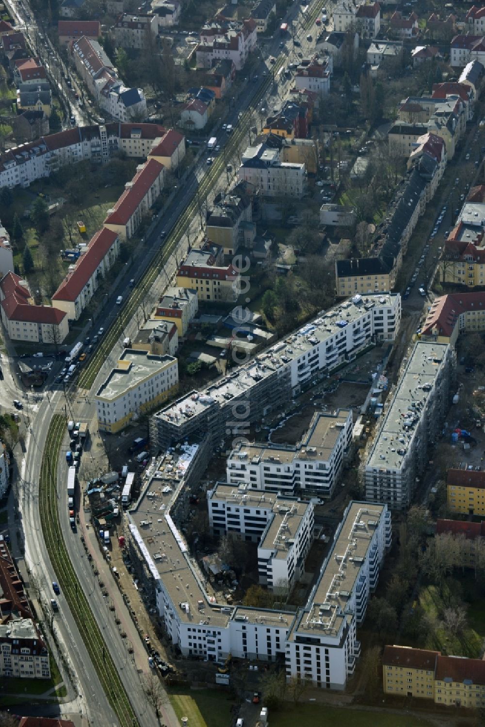 Berlin Karlshorst aus der Vogelperspektive: Neubau eines Wohnquartiers Treskow-Höfe im Ortsteil Karlshorst in Berlin