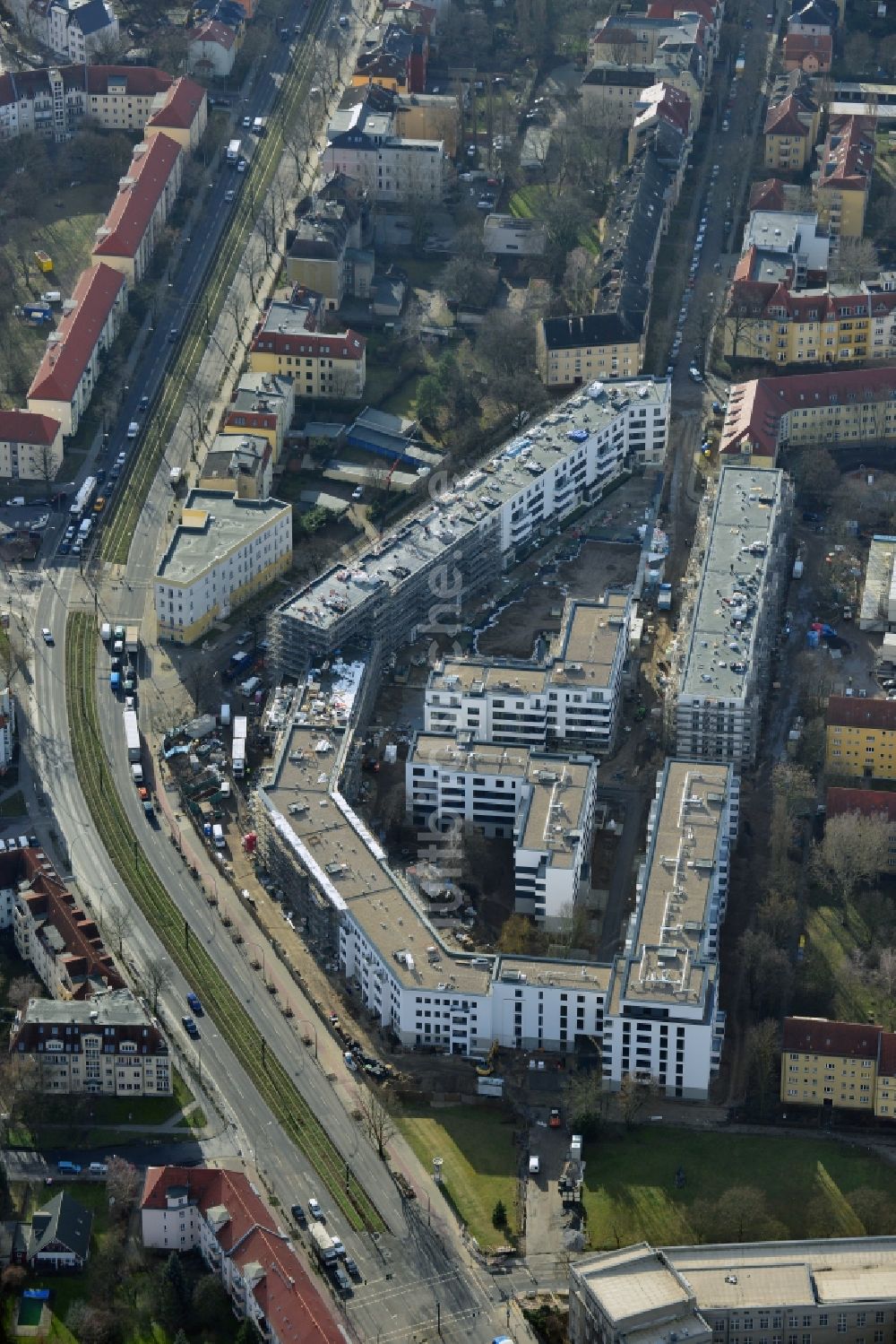 Luftbild Berlin Karlshorst - Neubau eines Wohnquartiers Treskow-Höfe im Ortsteil Karlshorst in Berlin