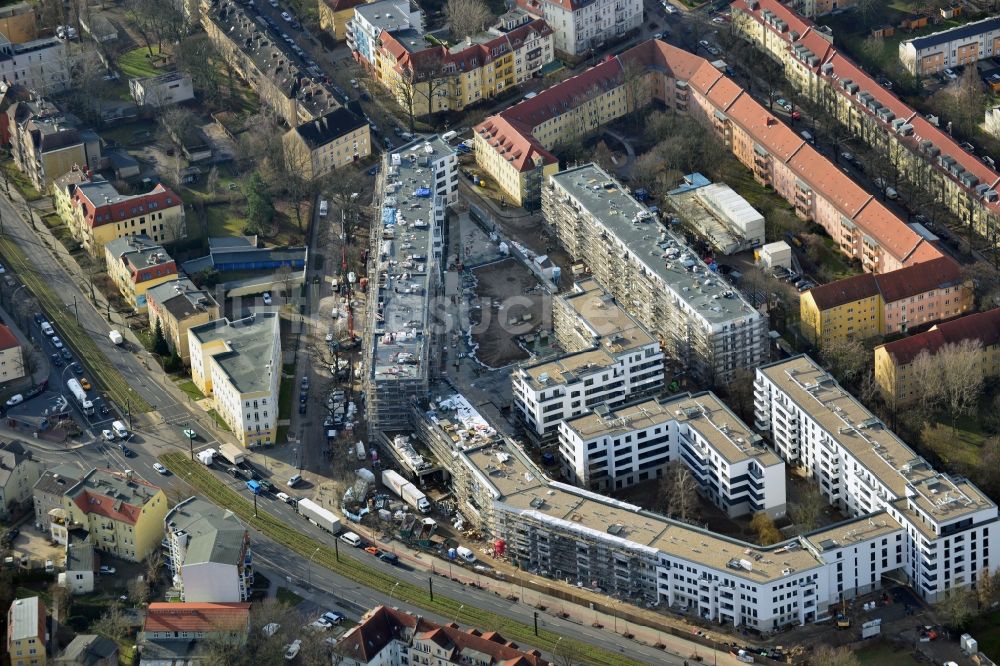 Berlin Karlshorst von oben - Neubau eines Wohnquartiers Treskow-Höfe im Ortsteil Karlshorst in Berlin