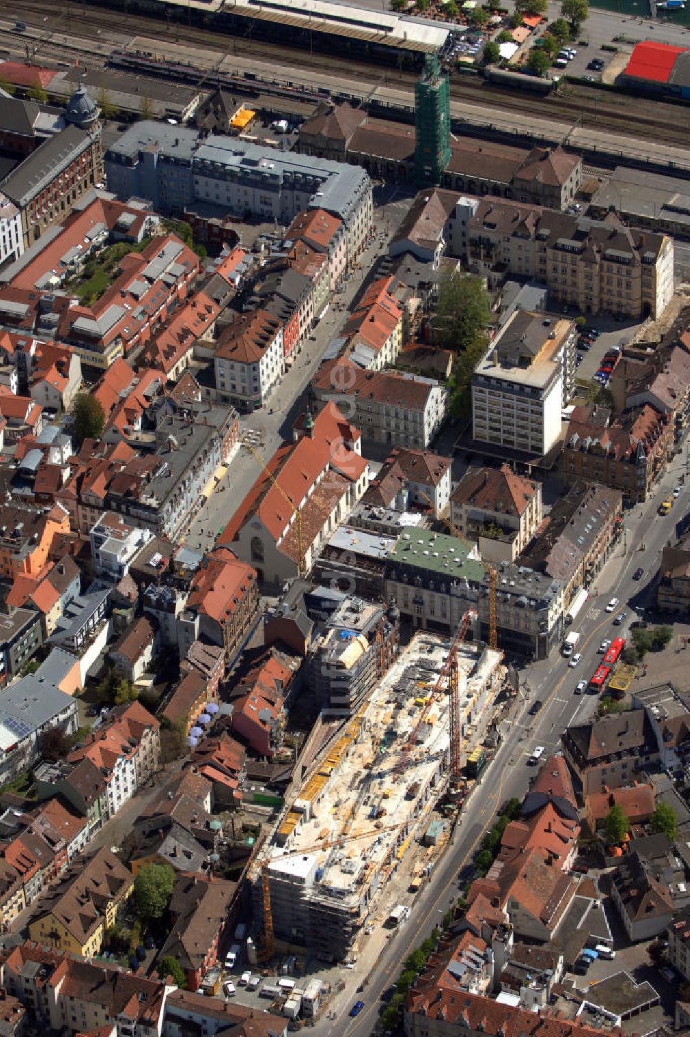 Luftaufnahme Konstanz - Neubau zwei weiterer Geschäftshäuser und Bahnhof in Konstanz