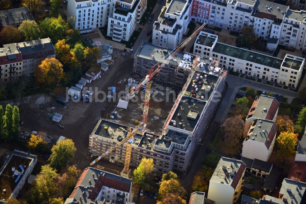 Berlin von oben - Neubaugebiet an den Floragärten zwischen Florastraße und Gaillardstraße in Berlin - Pankow