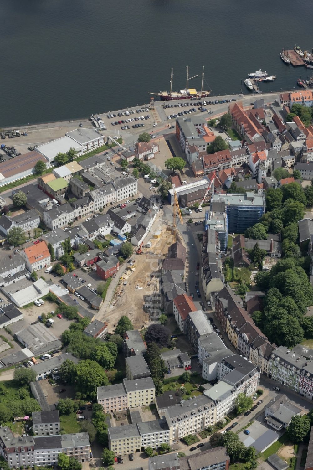 Luftaufnahme Flensburg - Neubaugebiet Gartenstraße in Flensburg im Bundesland Schleswig-Holstein