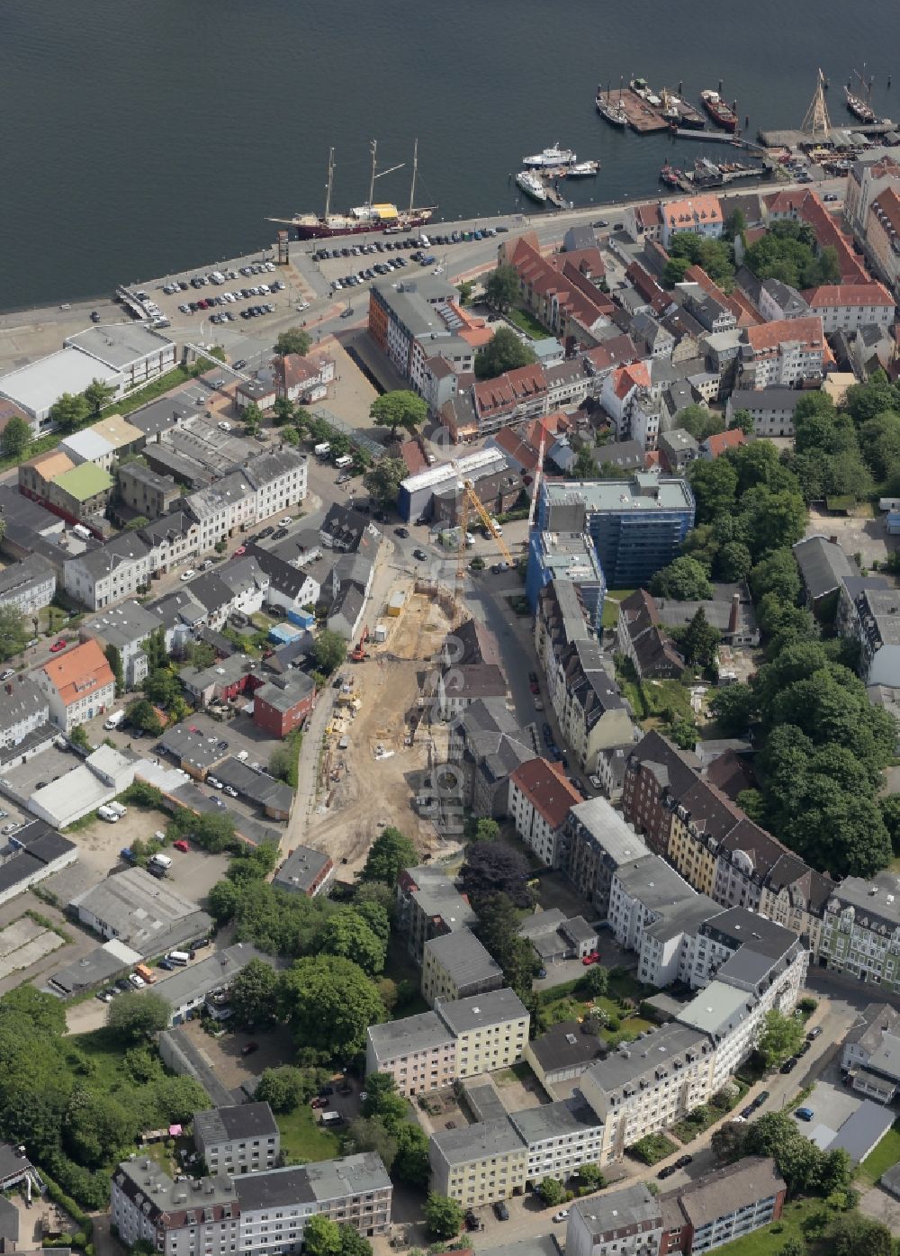 Flensburg von oben - Neubaugebiet Gartenstraße in Flensburg im Bundesland Schleswig-Holstein