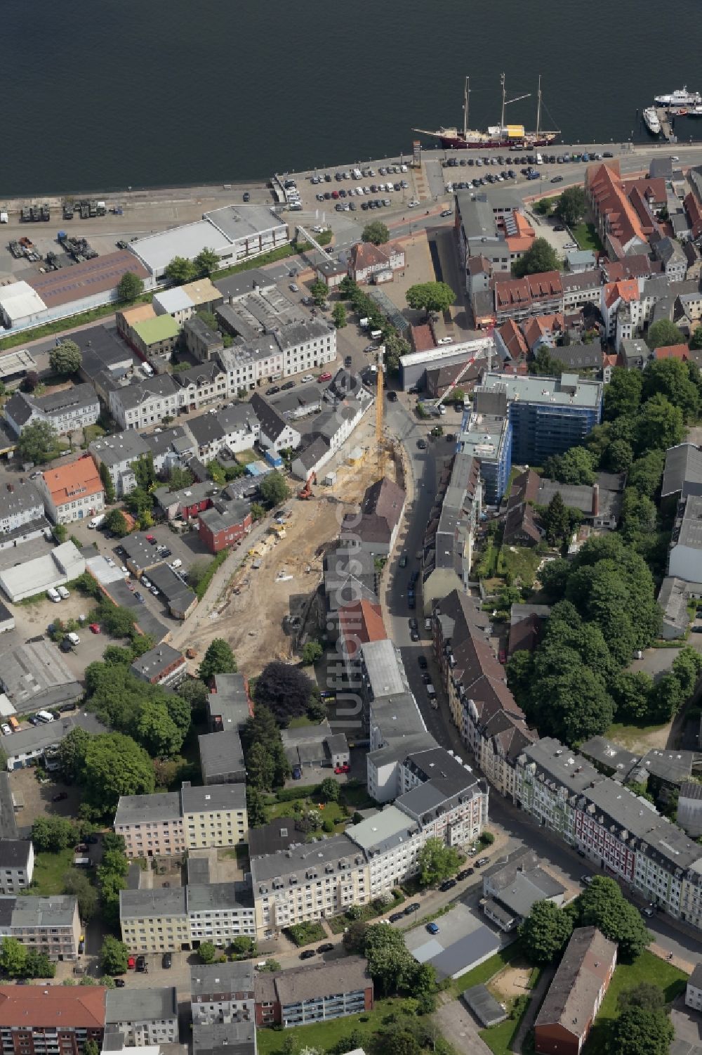 Flensburg aus der Vogelperspektive: Neubaugebiet Gartenstraße in Flensburg im Bundesland Schleswig-Holstein