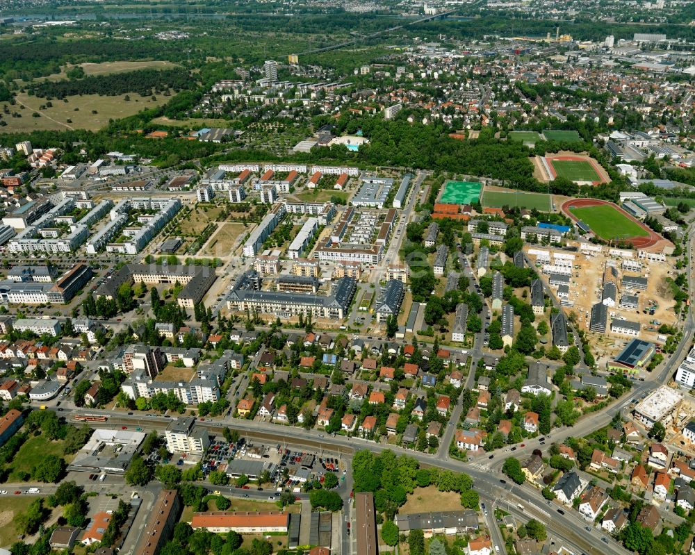 Mainz aus der Vogelperspektive: Neubaugebiet und Wohnhausanlagen im Stadtteil Gonsenheim in Mainz im Bundesland Rheinland-Pfalz