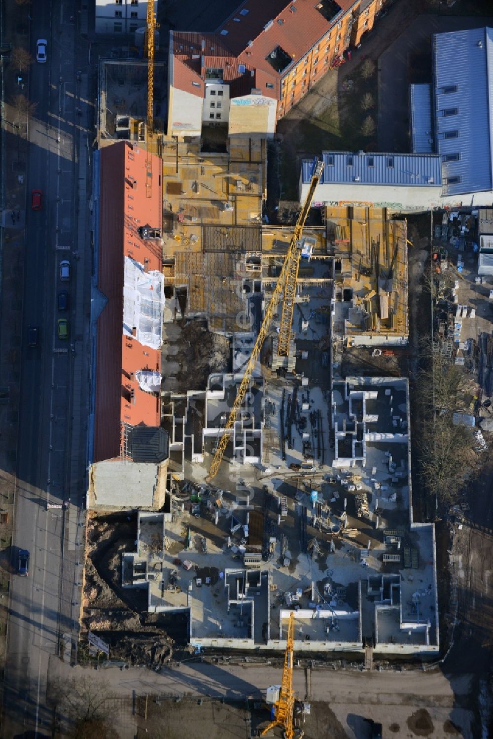 Potsdam aus der Vogelperspektive: Neubauprojekt Brockessches Palais in Potsdam im Bundesland Brandenburg