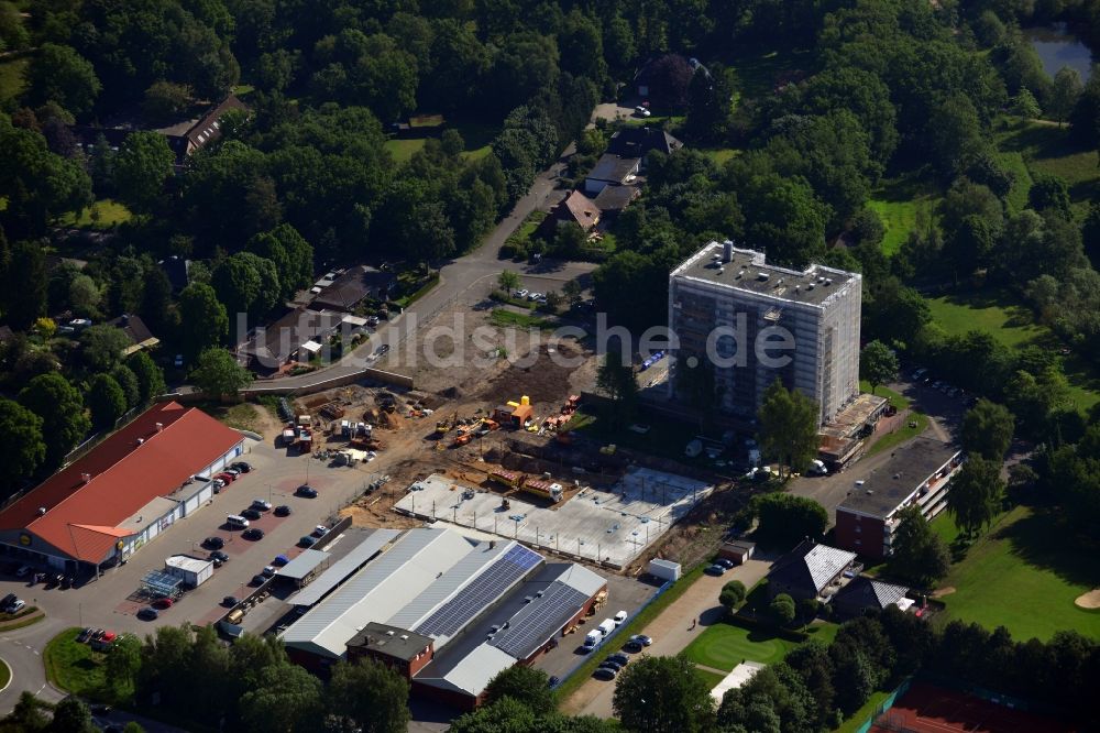 Bad Bramstedt aus der Vogelperspektive: Neubauprojekt eines EDEKA - Marktes in Bad Bramstedt im Bundesland Schleswig-Holstein