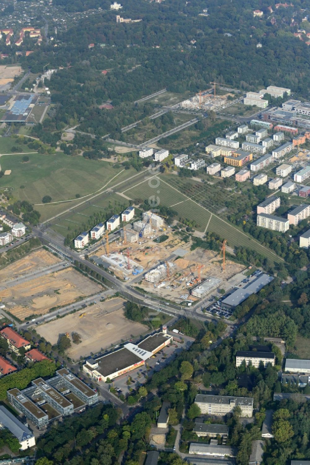 Luftaufnahme Potsdam - Neubauprojekt Mies-van-der-Rohe-Str. in Potsdam im Bundesland Brandenburg