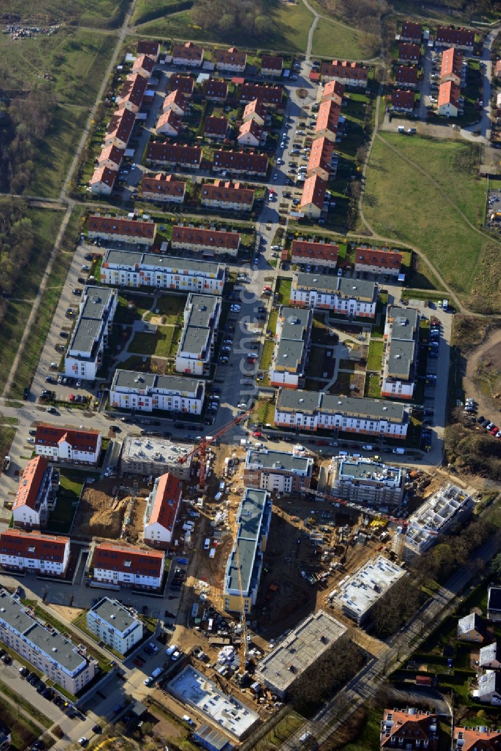 Glienicke/Nordbahn von oben - Neubauprojekt Sonnengarten Glienicke in Glienicke / Nordbahn im Bundesland Brandenburg