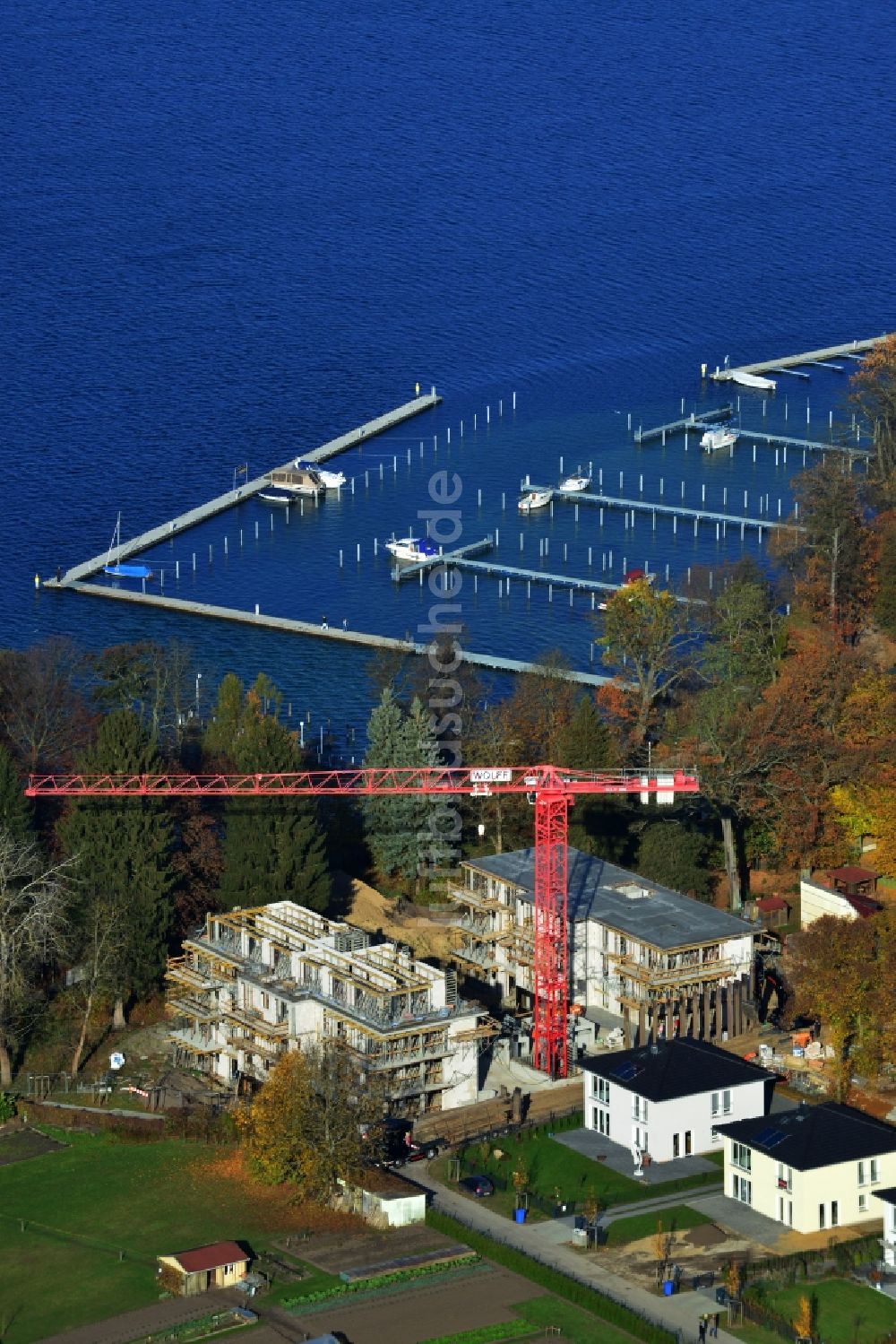 Luftbild Schorfheide OT Altenhof - Neubauprojekt Sport und Wellnesshotel Werbellinsee im Ortsteil Altenhof in Schorfheide im Bundesland Brandenburg