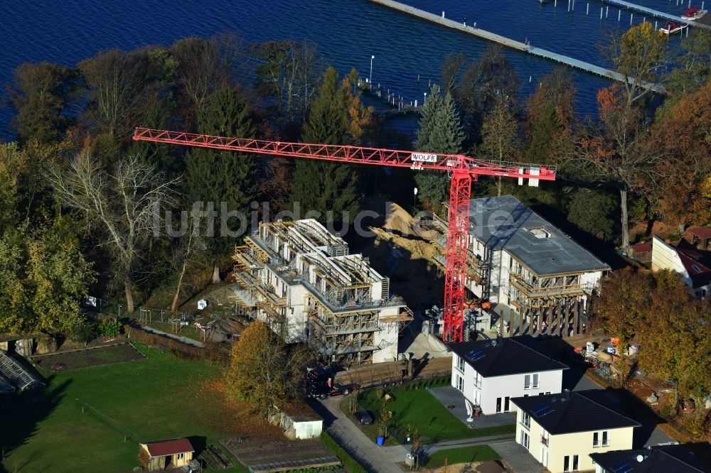 Luftaufnahme Schorfheide OT Altenhof - Neubauprojekt Sport und Wellnesshotel Werbellinsee im Ortsteil Altenhof in Schorfheide im Bundesland Brandenburg