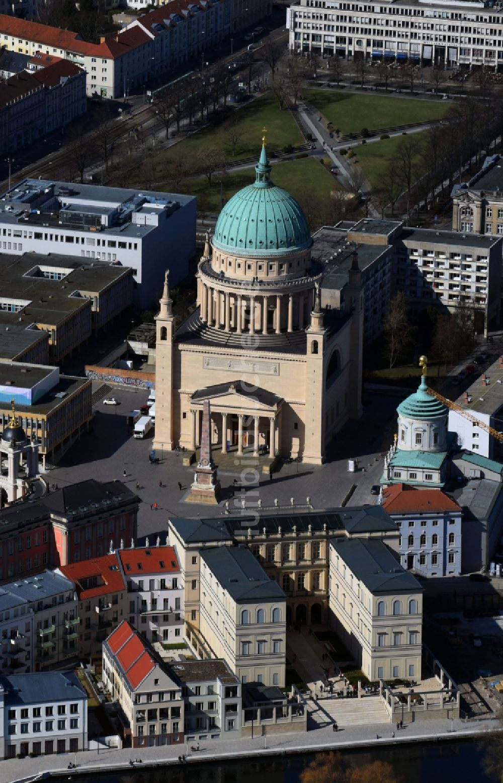 Luftaufnahme Potsdam - Neubauprojekt Stadtschlossensemble in Potsdam im Bundesland Brandenburg