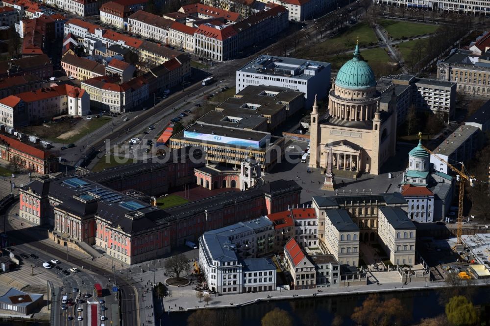 Potsdam von oben - Neubauprojekt Stadtschlossensemble in Potsdam im Bundesland Brandenburg