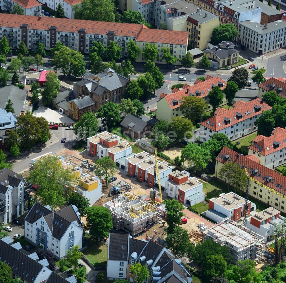 Luftbild Magdeburg OT Buckau - Neubauprojekt Stadtvillen und Stadthäuser Porsestraße im Ortsteil Buckau in Magdeburg im Bundesland Sachsen-Anhalt