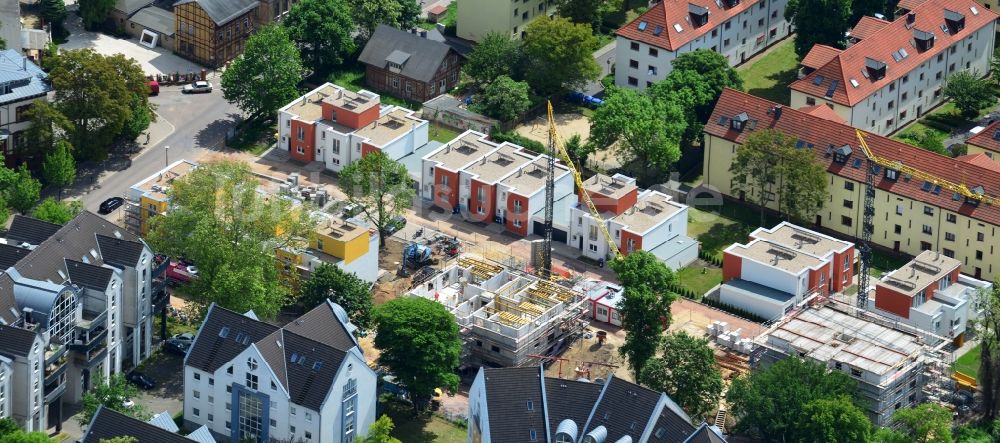 Luftbild Magdeburg OT Buckau - Neubauprojekt Stadtvillen und Stadthäuser Porsestraße im Ortsteil Buckau in Magdeburg im Bundesland Sachsen-Anhalt