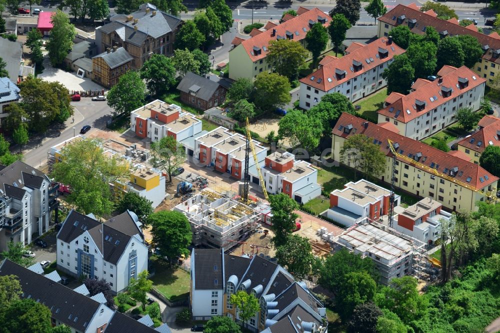 Luftaufnahme Magdeburg OT Buckau - Neubauprojekt Stadtvillen und Stadthäuser Porsestraße im Ortsteil Buckau in Magdeburg im Bundesland Sachsen-Anhalt