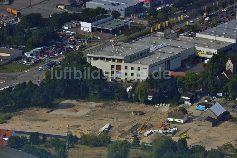 Berlin OT Mahlsdorf von oben - Neubauprojekt Wohnen im alten Mahlsdorf in Berlin