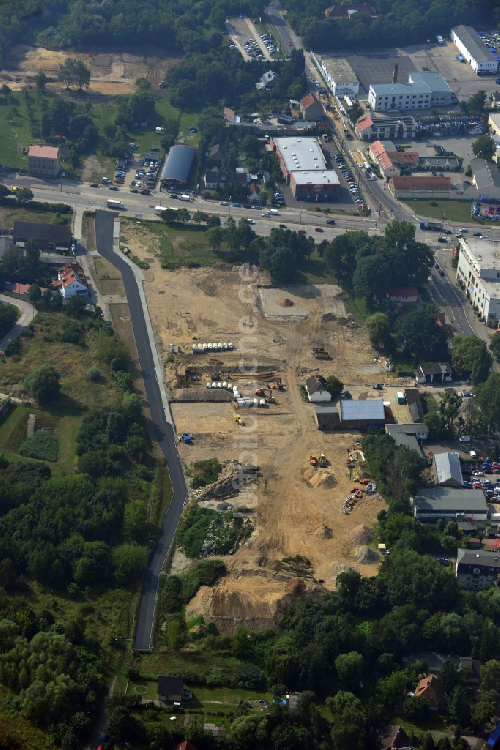 Luftbild Berlin OT Mahlsdorf - Neubauprojekt Wohnen im alten Mahlsdorf in Berlin