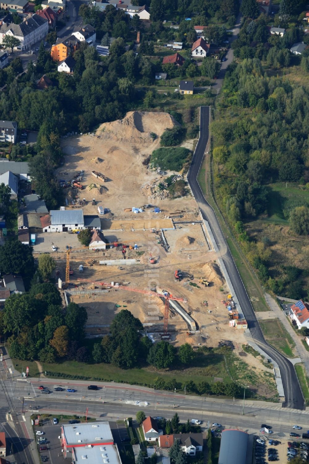 Luftaufnahme Berlin OT Mahlsdorf - Neubauprojekt Wohnen im alten Mahlsdorf in Berlin