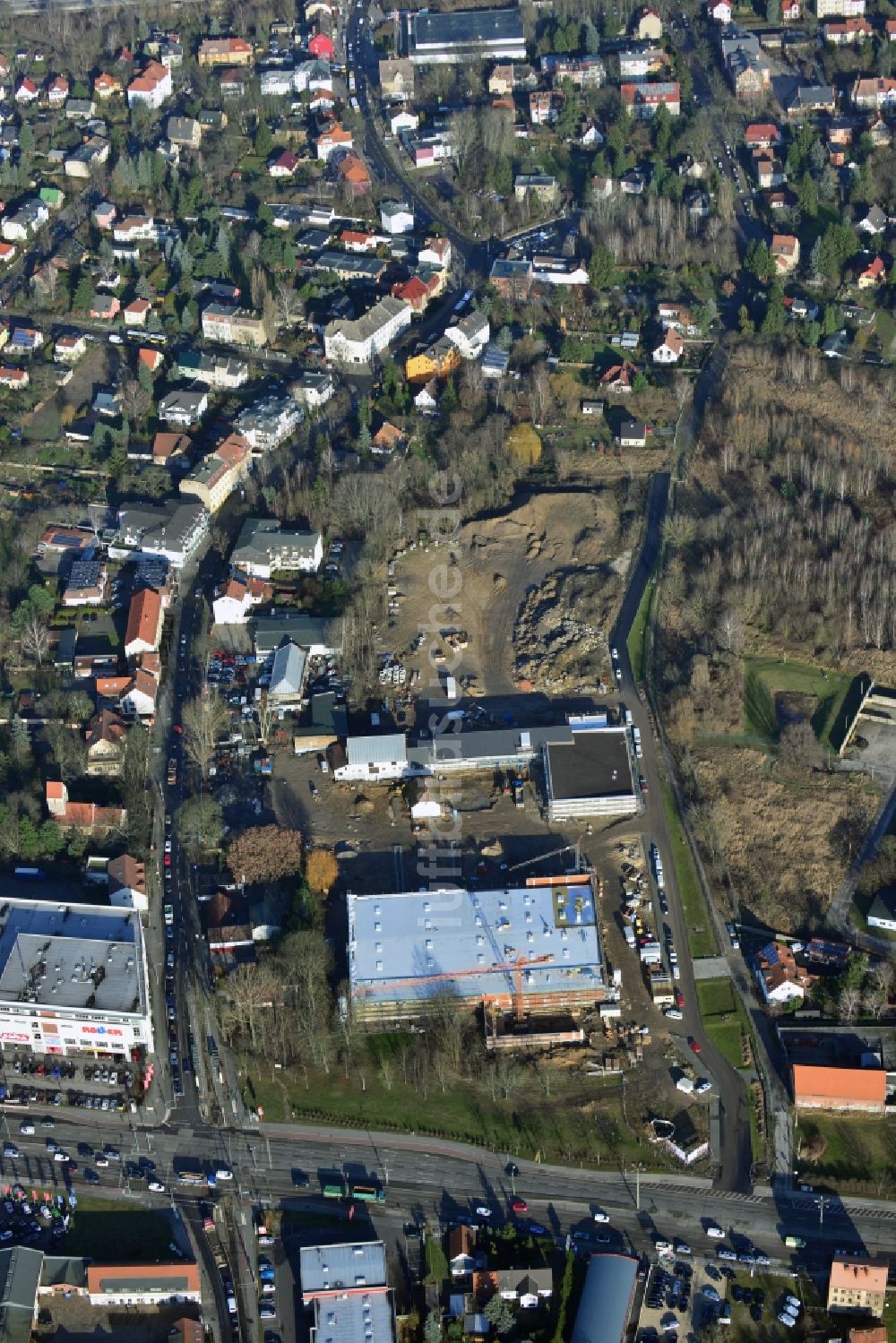 Luftbild Berlin Mahlsdorf - Neubauprojekt Wohnen im alten Mahlsdorf in Berlin