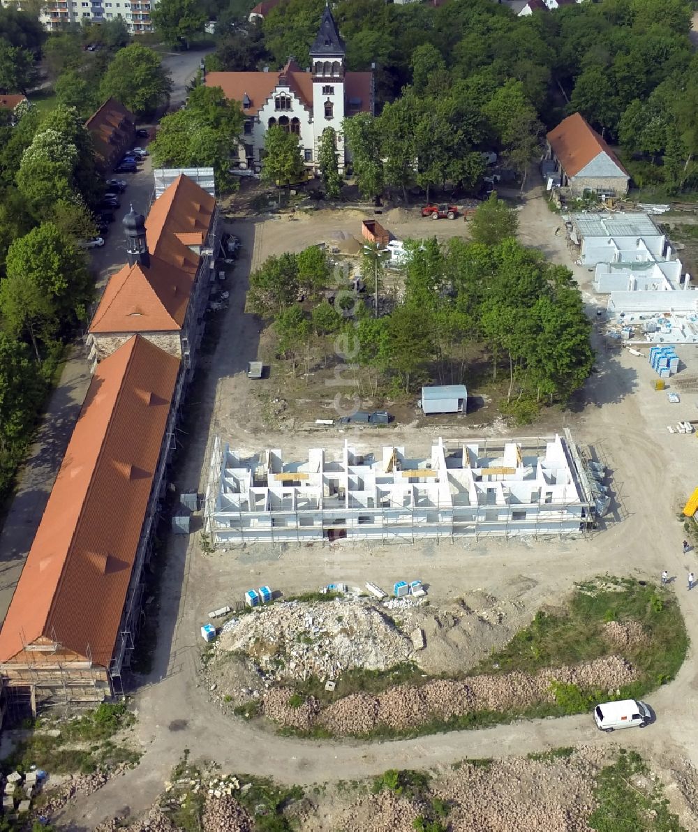 Halle (Saale) OT Neustadt von oben - Neubauprojekt Wohnen am Passendorfer Schloss im Ortsteil Neustadt in Halle ( Saale ) im Bundesland Sachsen-Anhalt