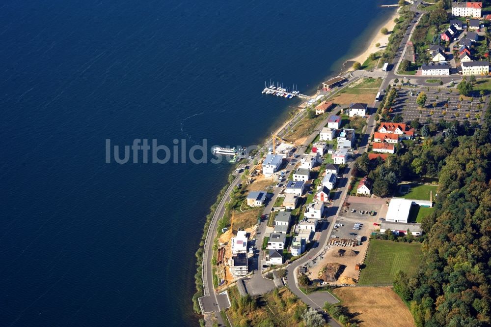 Markkleeberg aus der Vogelperspektive: Neubausiedlung am Rekultivierungsgebiet Ufer Markkleeberger See in Markkleeberg Ost in Sachsen