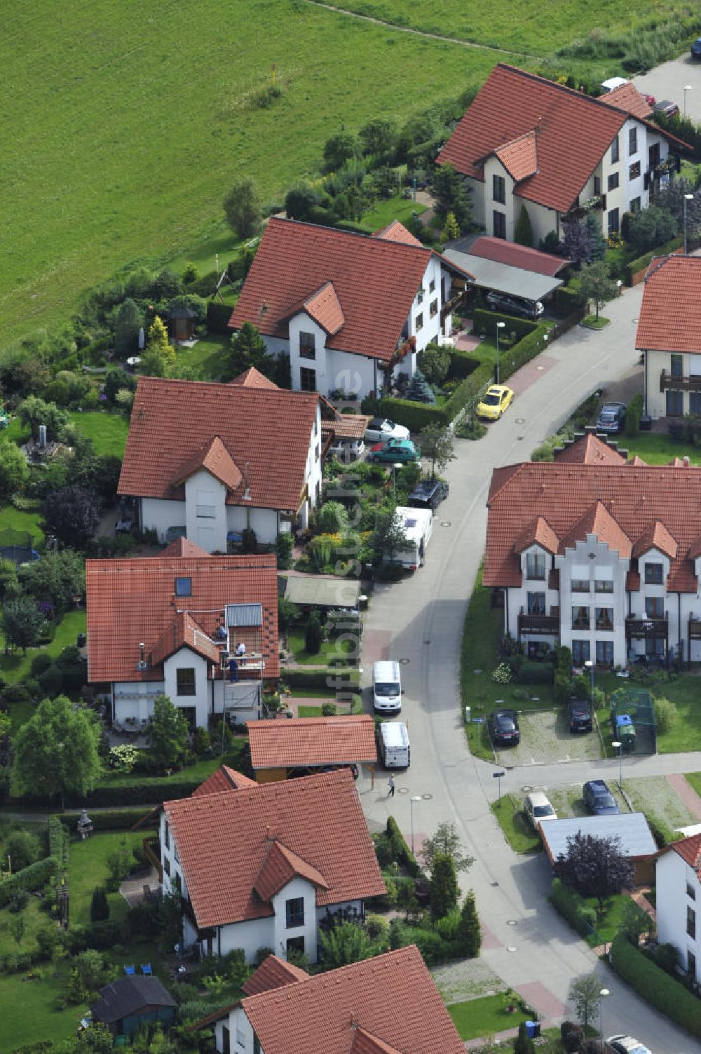 Bernau von oben - Neubausiedlung An den Schäferpfühlen im Ortsteil Ladeburg der Stadt Bernau bei Berlin