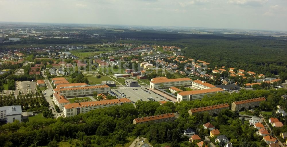 Halle (Saale) aus der Vogelperspektive: Neubauten am Technologiepark Weinberg Campus in Halle (Saale) im Bundesland Sachsen-Anhalt