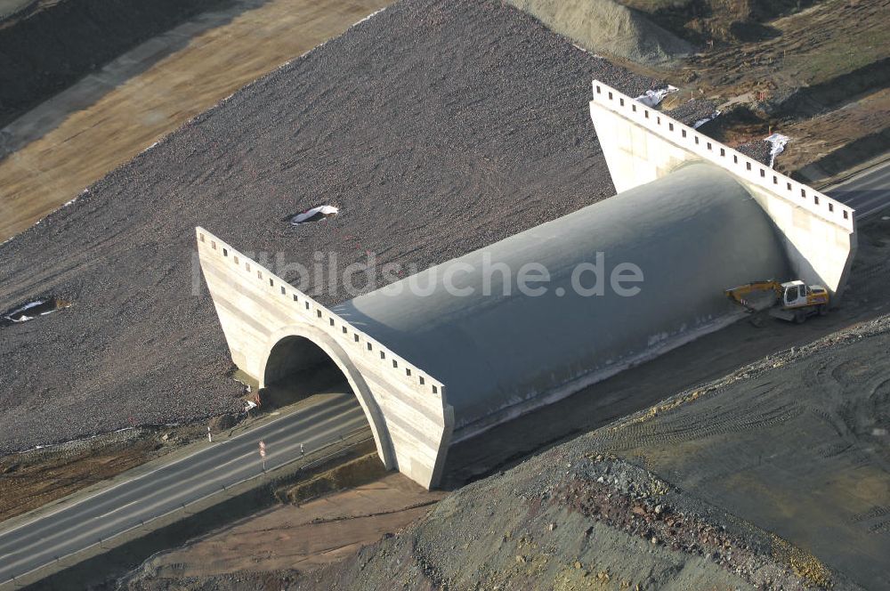 Luftbild DEUBACHSHOF - Neubautrasse der BAB A 4 - Umfahrung Hörselberge in Thüringen bei Deubachshof