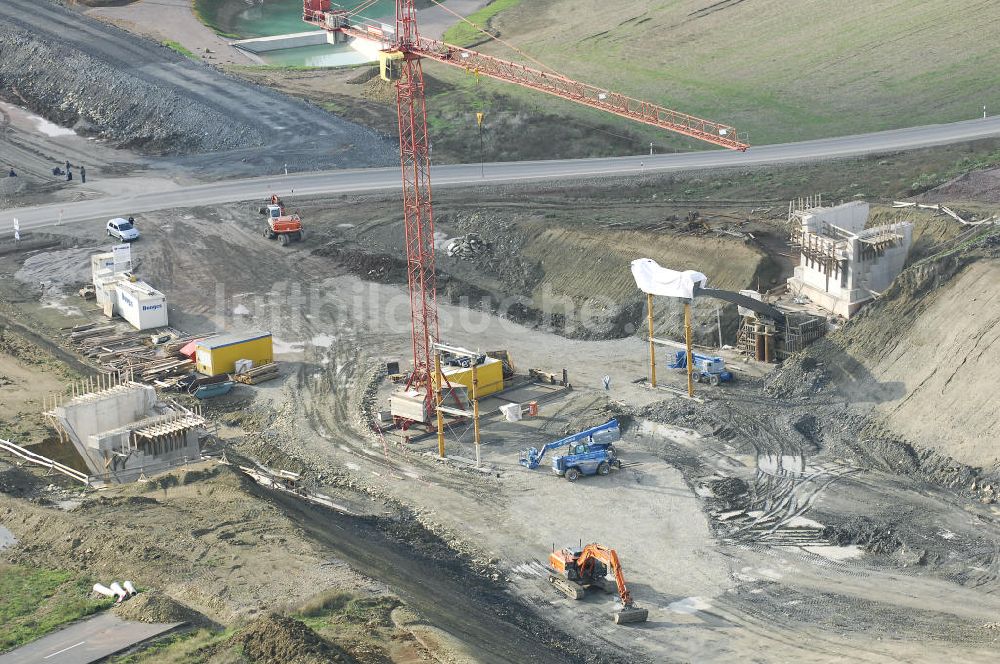 Luftbild DEUBACHSHOF - Neubautrasse der BAB A 4 - Umfahrung Hörselberge in Thüringen bei Deubachshof