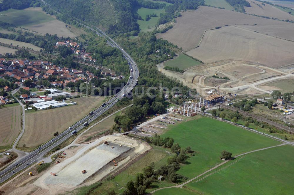 Eisenach aus der Vogelperspektive: Neubautrasse der BAB A 4 - Umfahrung Hörselberge in Thüringen bei Eisenach