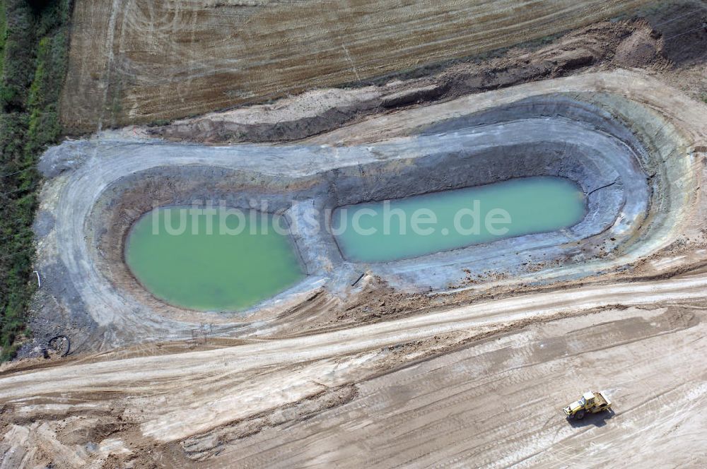 Luftaufnahme Eisenach - Neubautrasse der BAB A 4 - Umfahrung Hörselberge in Thüringen bei Eisenach