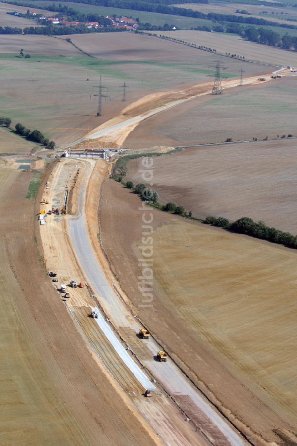 Eisenach von oben - Neubautrasse der BAB A 4 - Umfahrung Hörselberge in Thüringen bei Eisenach