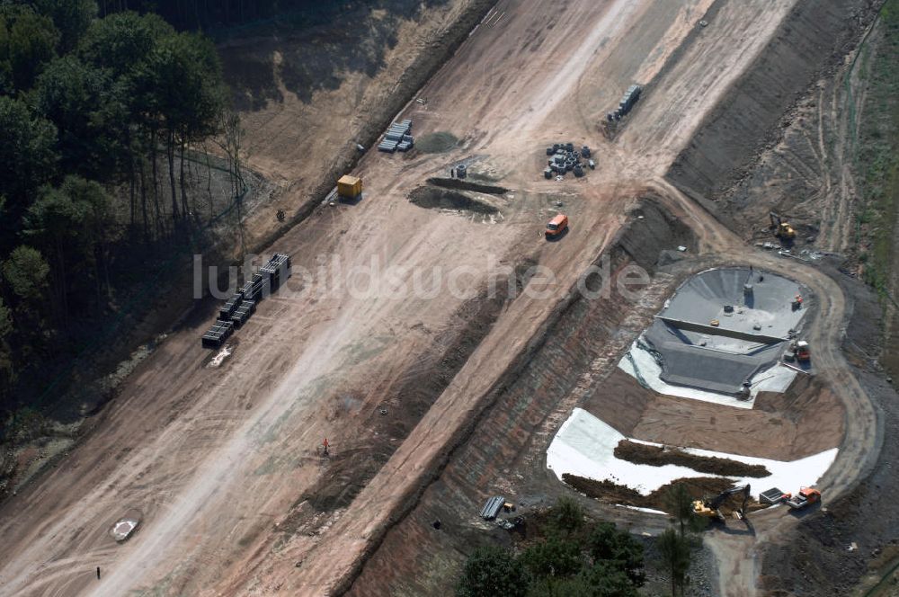 Eisenach aus der Vogelperspektive: Neubautrasse der BAB A 4 - Umfahrung Hörselberge in Thüringen bei Eisenach