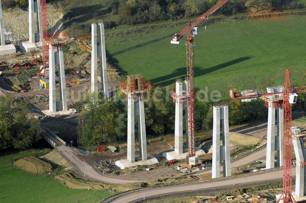 Luftbild ETTENHAUSEN an der Nesse - Neubautrasse der BAB A 4 - Umfahrung Hörselberge in Thüringen bei ETTENHAUSEN an der Nesse