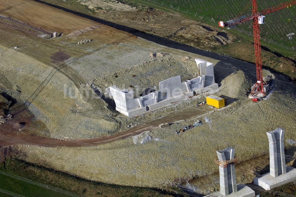 Luftbild ETTENHAUSEN an der Nesse - Neubautrasse der BAB A 4 - Umfahrung Hörselberge in Thüringen bei ETTENHAUSEN an der Nesse